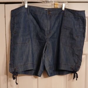 Roman's Blue Jean Shorts with Relaxed Fit and Drawstring Details